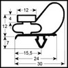 Joint de porte de  frigo ASCASO BU.427 tronçon 2,5 m profil 9743 à clipser PIECE D'ORIGINE
