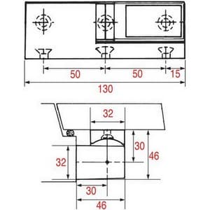 Charnière chromée Fermod 309 309.01 0030901 L 130mm dist. fix. 50mm   PIECE D'ORIGINE