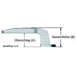 Charnière de porte de frigo RAHRBACH 4480-020062  4480-140054 A=24 mm et B=34 mm PIECES D'ORIGINE