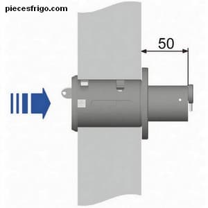 Fermeture pour porte de chambre froide RAHRBACH 7150-020010 épaisseur de porte 100 mm PIECE D'ORIGINE