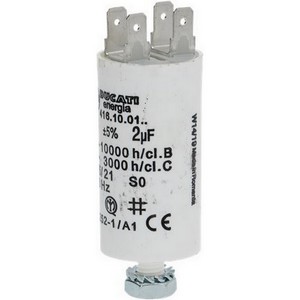 Condensateur de dmarrage DUCATI  41610.0164   2 F 450 V avec cosses PIECE D'ORIGINE