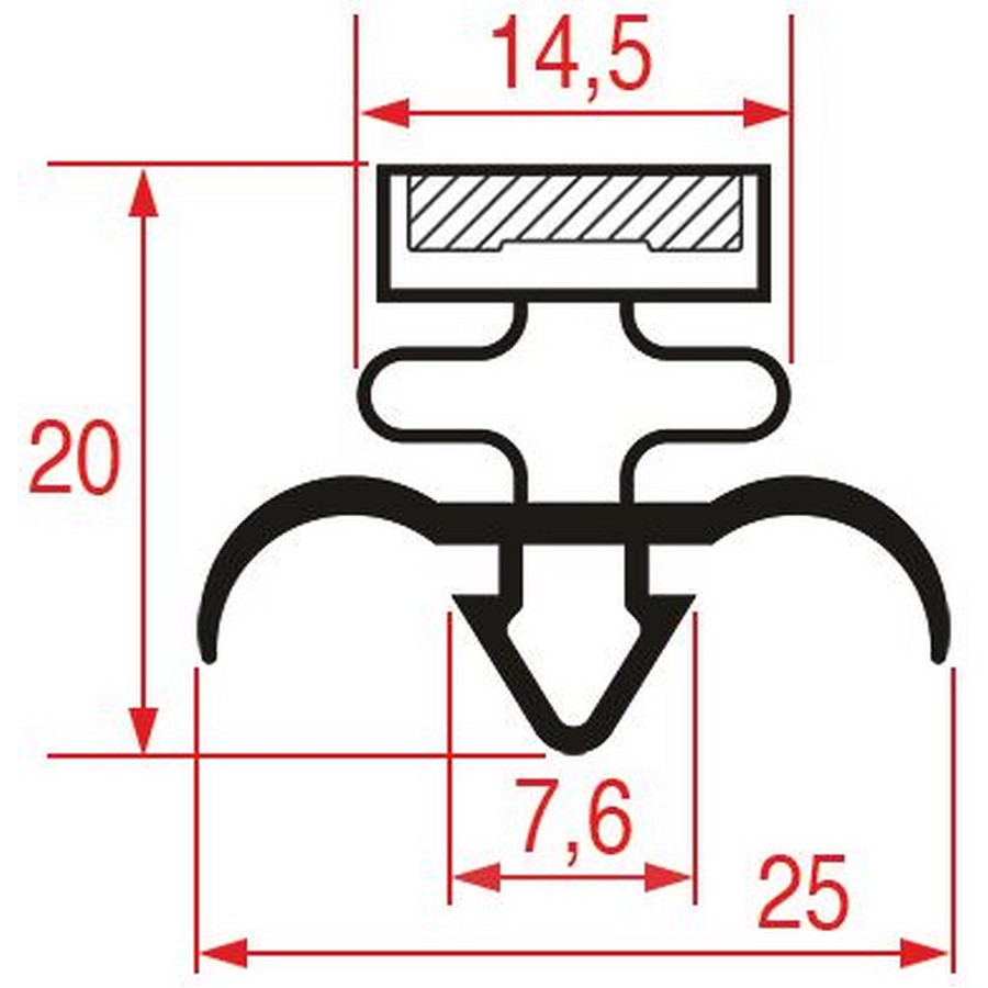 Joint de porte de frigo FOSTER tronçon 2 m à clipser PIECE D