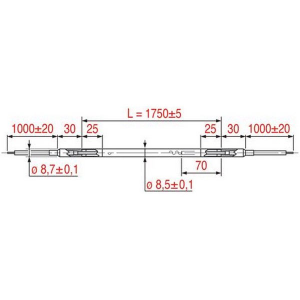 Résistance gainée flexible RSV-175 1750 mm 600 W PIECE D'ORIGINE