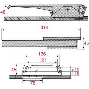 Fermeture 1220 Fermod 1220.02 de chambre froide  butée à gauche 3 points PIECE D'ORIGINE