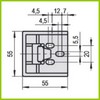 Gâche de fermeture de porte de chambre froide Chromée gris STUV 3.31.0543.0 décalage 28-32 mm