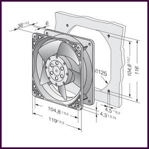 Ventilateur METRO-PROFESSIONAL 17A1A010100 119 x 119 x 38 mm 230 V PIECE D'ORIGINE