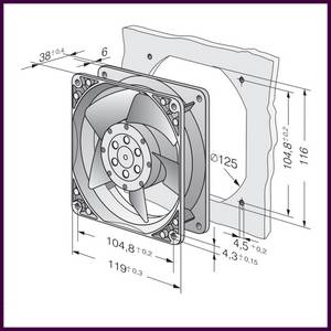 Ventilateur BONNET 304194 780002656 906107 BAAN167195 BAAN312100 119 x 119 x 38 mm  PIECE D'ORIGINE