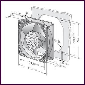 Ventilateur HORECA SELECTE 17A1A010100 119 x 119 x 38 mm 230 V PIECE D'ORIGINE